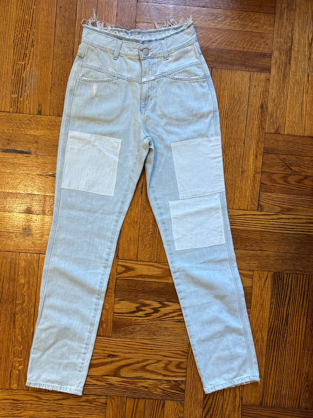 Closed Pale Blue High-Rise Jeans with Patch Panels sz 25